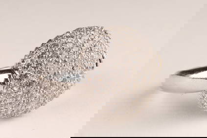 CHANEL Joaillerie 18K White Gold Diamond Dome Ring (1 of 10)