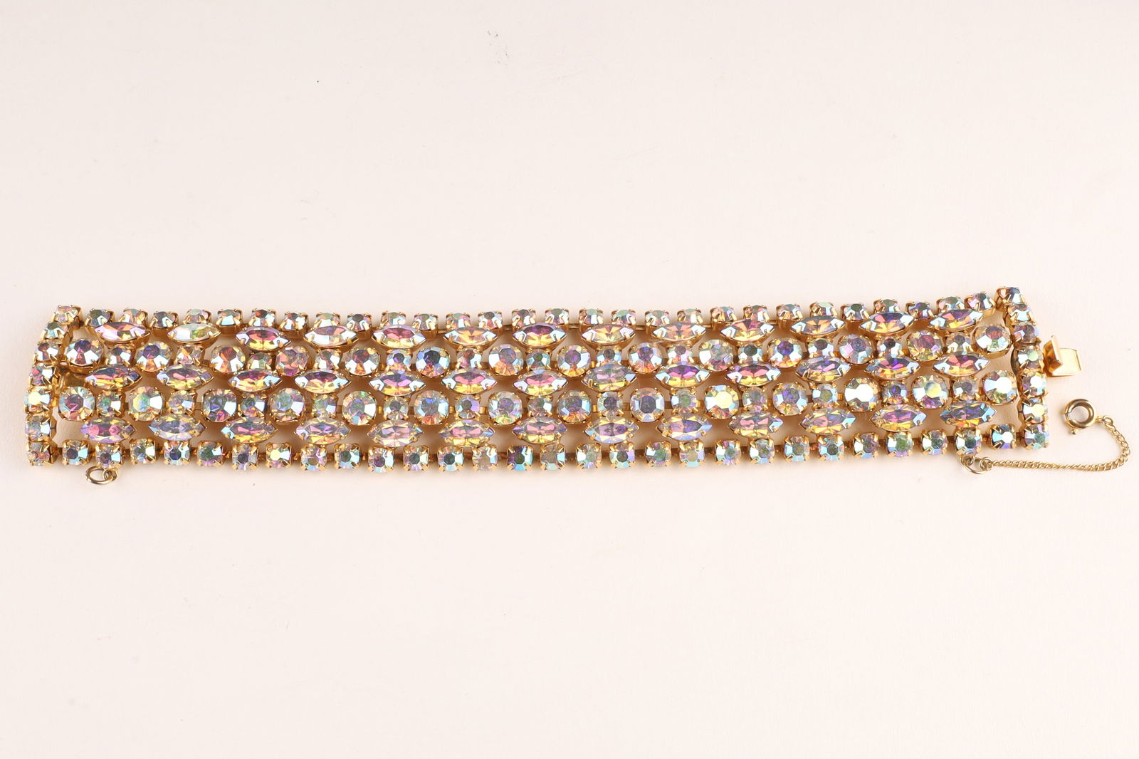 Rare Signed Kerco Mid Century Rhinestone Bracelet (1 of 8)