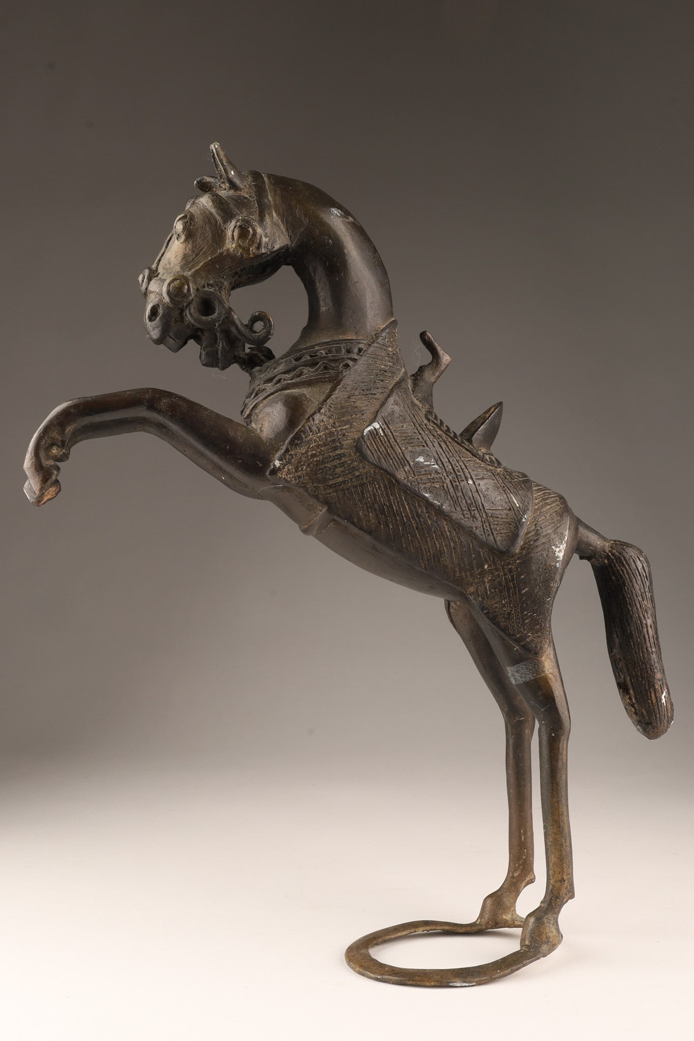 Lost Wax Cast African Benin Bronze Rearing Horse (1 of 6)