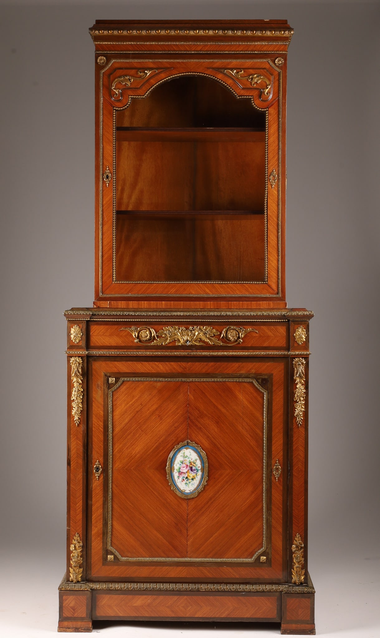 Antique Satinwood Ormolu Sevres Display Cabinet (1 of 11)