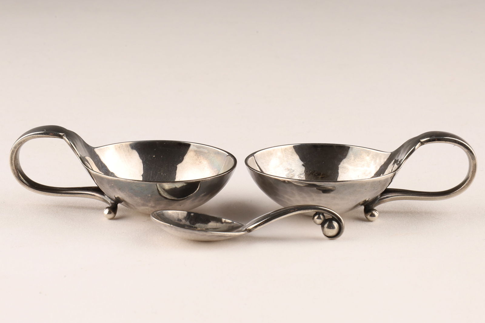 Georg Jensen Sterling Art Deco Salt Cellars Spoon (1 of 7)