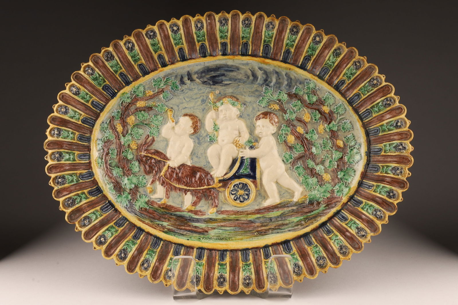 French Glazed Bacchus Bowl Manner Bernard Pallissy (1 of 6)