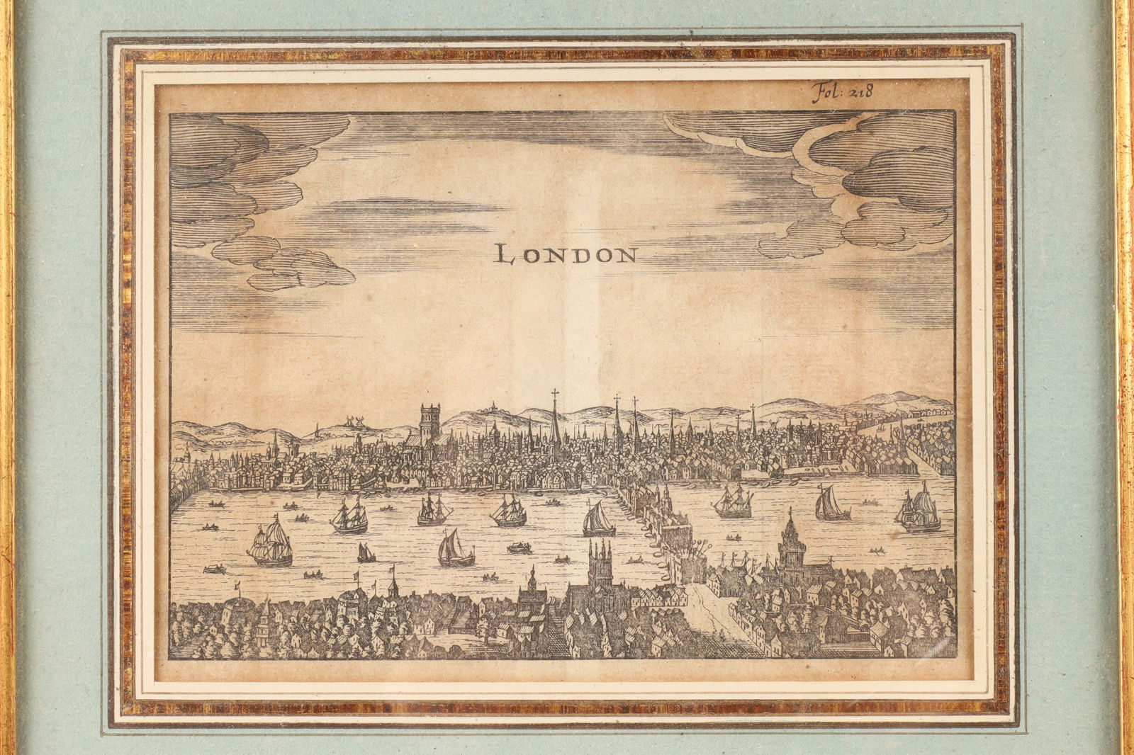 18th C Engraving of London Panorama Landscape (1 of 5)