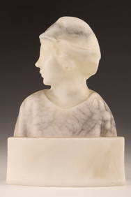 Small Italian Alabaster Lady Bust (1 of 6)