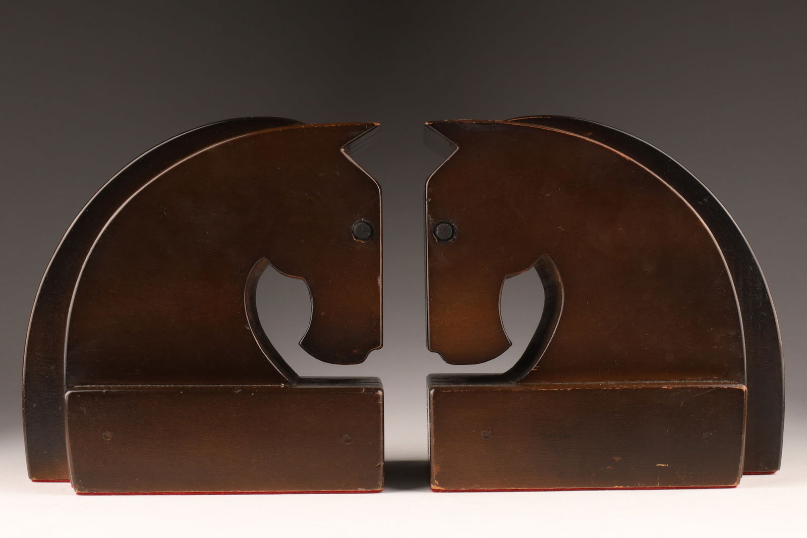 Pair Wood Art Deco Horse Head Bookends (1 of 4)