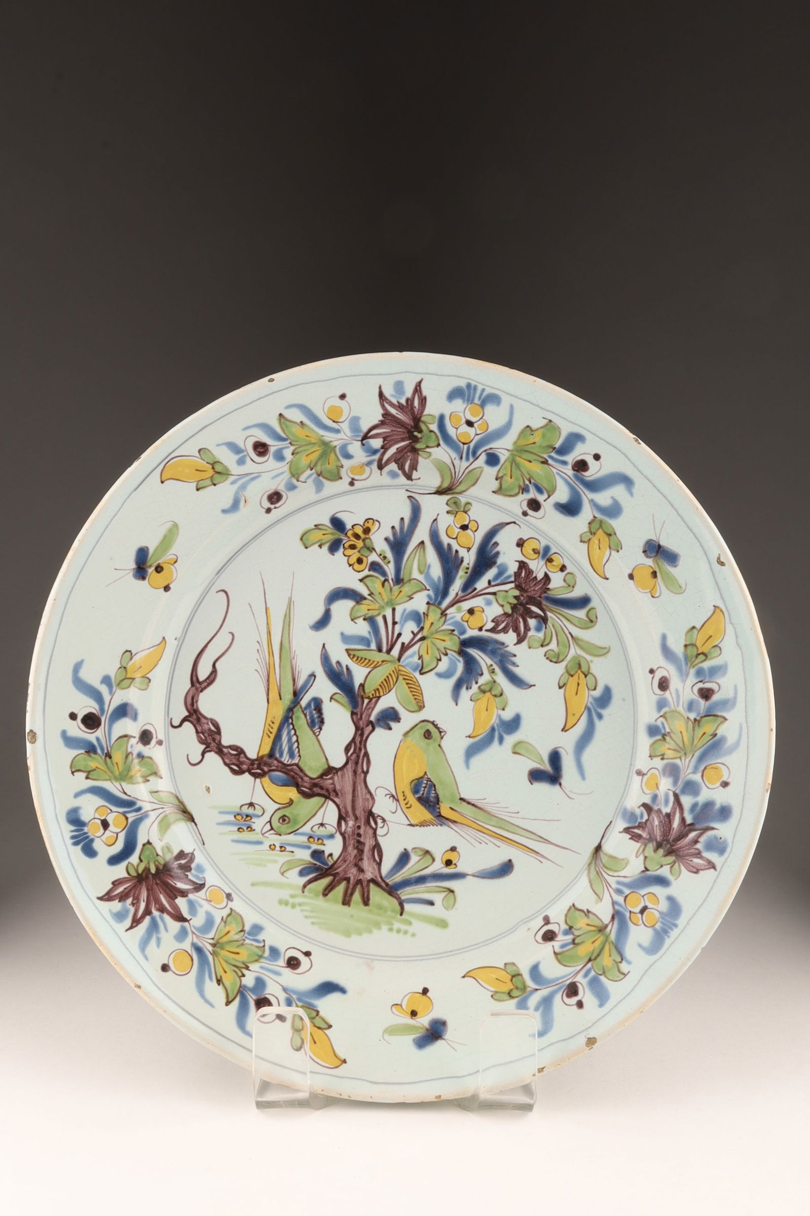 18th C Delft Polychrome Earthenware Charger (1 of 7)