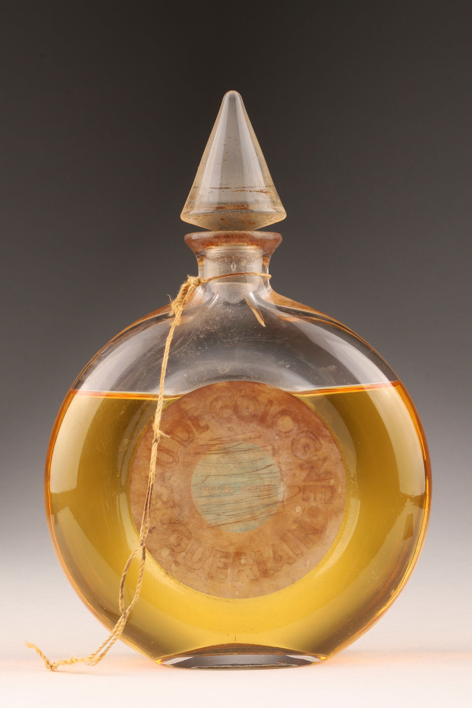 Guerlain L'Heure Bleue bottle Eau de Cologne: Vintage Guerlain L'Heure Bleue bottle Eau de Cologne. 7.5 inches H x 5 W.