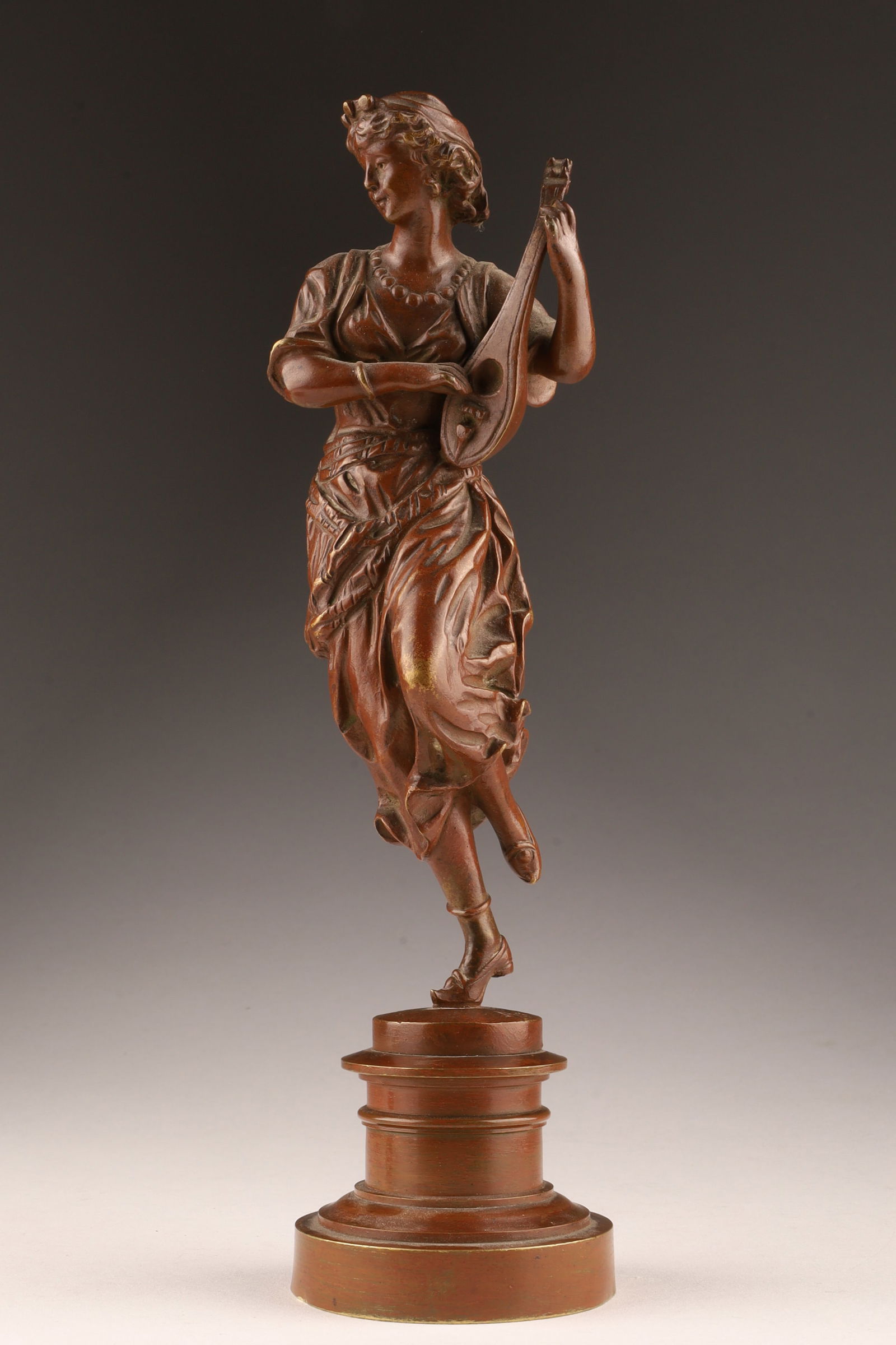 Ernest Rancoulet Bronze Female Musician Figure (1 of 8)