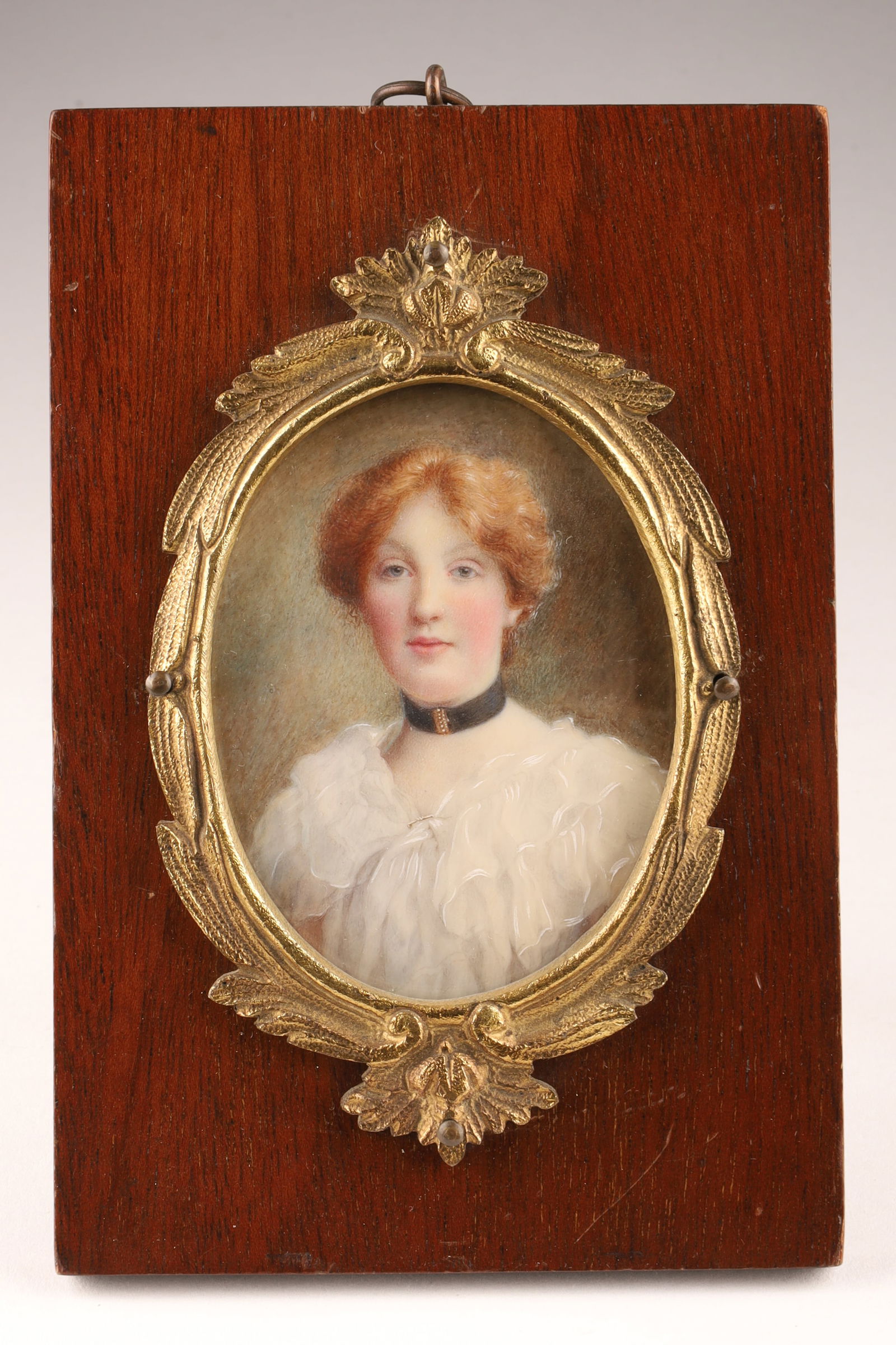 Antique Miniature Portrait Painting Woman (1 of 11)