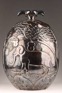 MCM Marc Chagall Silver Ice Bucket Pineapple: Mid Century 1950s/60s Italian Marc Chagall Silver Plated Ice Bucket Pineapple. 11 inches H x 7 W.