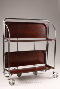 MCM Bremsley Gerlinol Germany Folding Trolley Cart: Mid Century Modern Bremsley Gerlinol Germany Folding Trolley Cart. 26.5 inches L x 30 H, opens to 18 inches W.