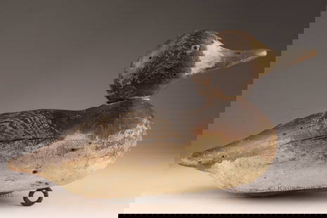 Mason Bluebill Hen Decoy Original Paint: Mason Bluebill Hen Decoy Original Paint. Repair to bill. 14 inches L x 7 H x 5 W.