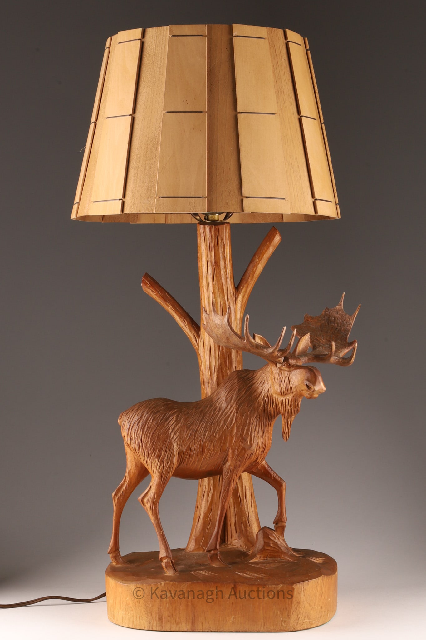MCM Canadian Andre Dube Folk Art Moose Lamp (1 of 9)
