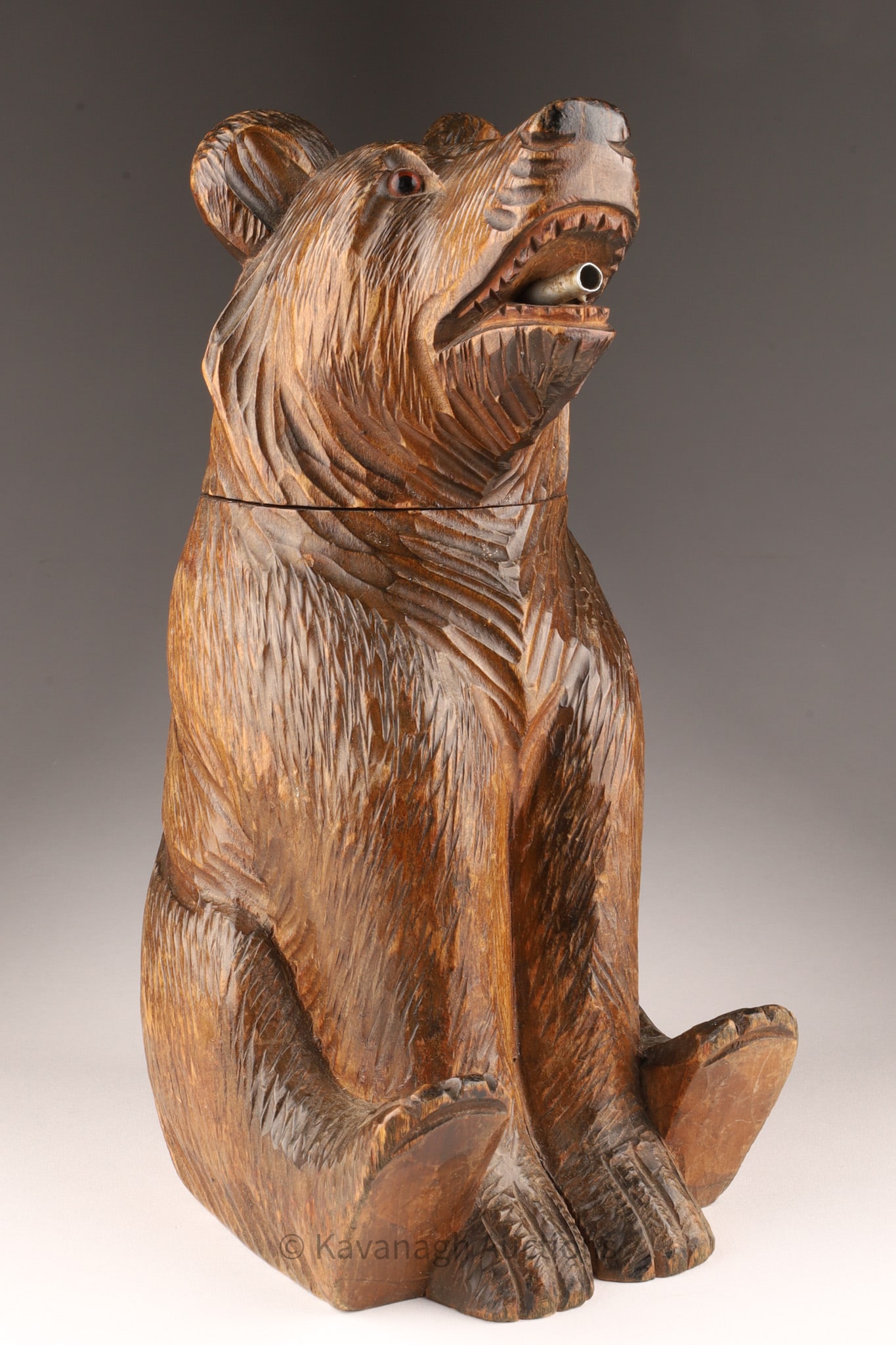 Antique Hand Carved Black Forest Bear Decanter (1 of 8)