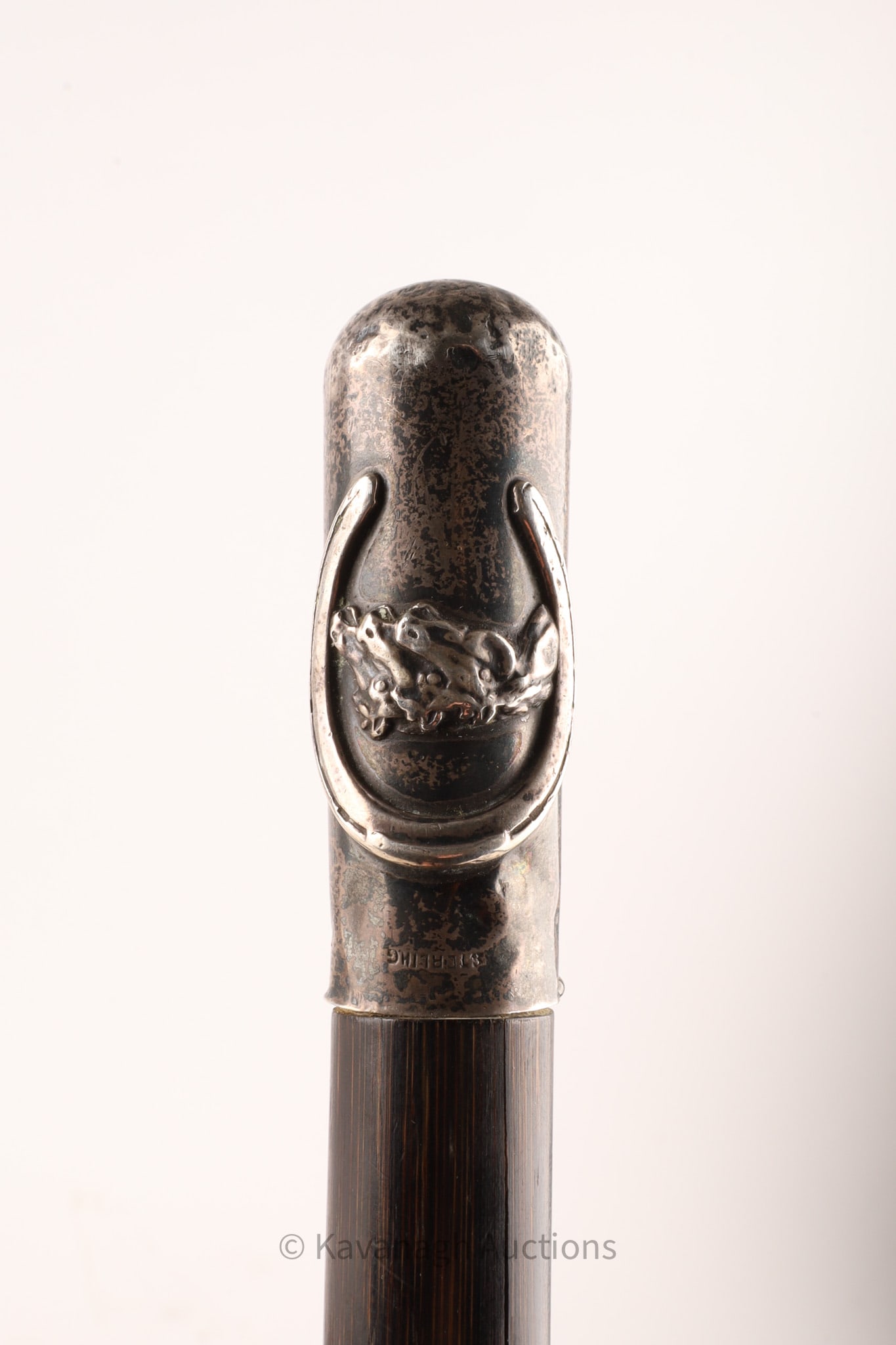 Victorian Silver Walking Swagger Stick Horse Motif (1 of 6)