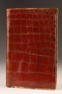 Cartier Crocodile Leather Gold Wallet Pocketbook: Vintage MCM Cartier Ltd London Crocodile Leather Wallet Pocketbook with 9K Gold Embellishments along edges. Hallmarked, marked in embossed gold, Cartier Ltd London. 4.5 inches x 6.5 W closed.
