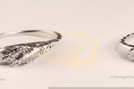 18K White Gold and Diamond Lady Engagement Ring: 18K White Gold and Diamond Lady Engagement Ring Size 6.75. total weight 2.2 grams.
