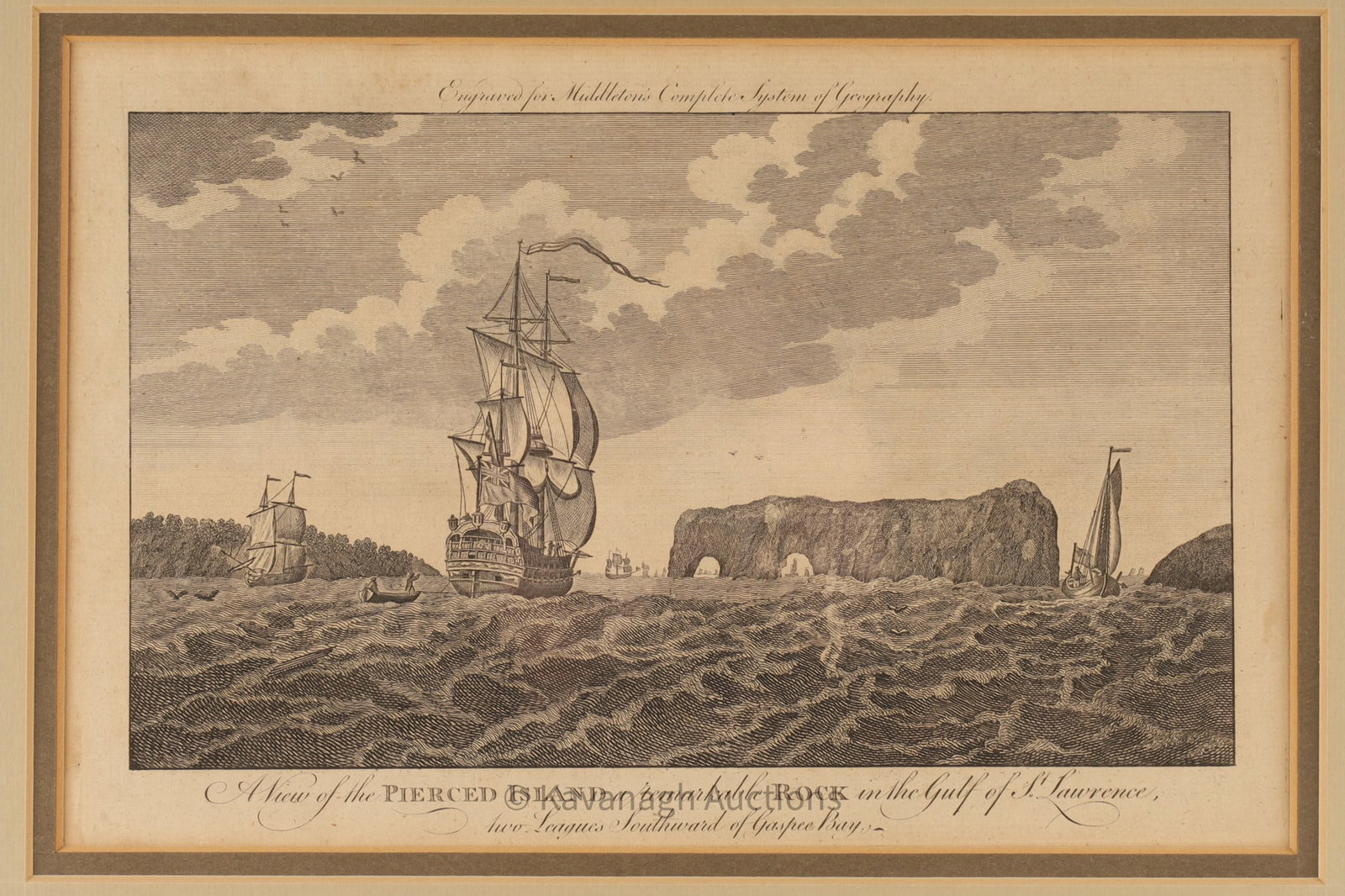 Antique Pierced Island Etching Hervey Smyth 1764 (1 of 5)