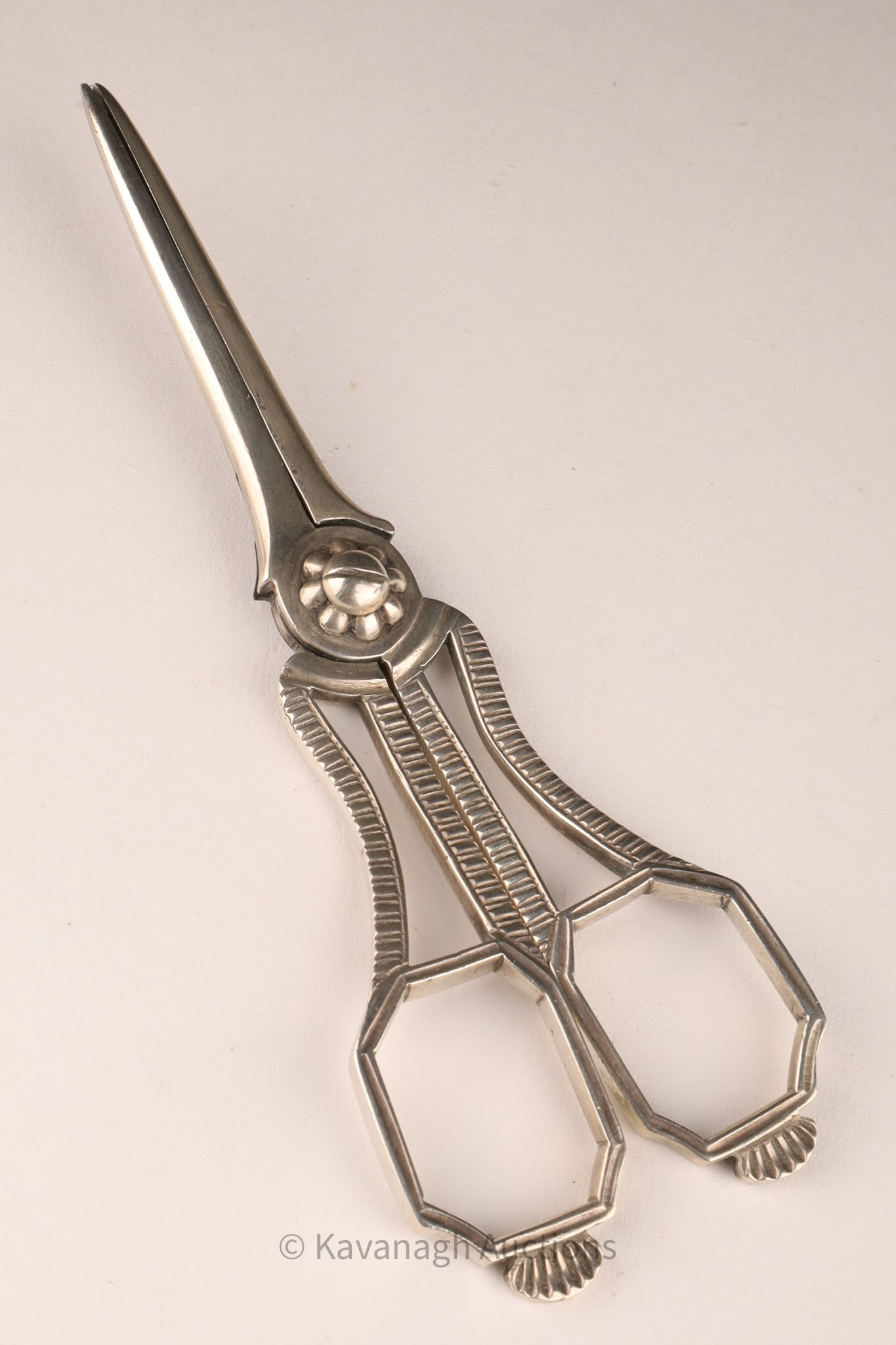 Pair Antique Sterling Silver Grape Scissors (1 of 5)