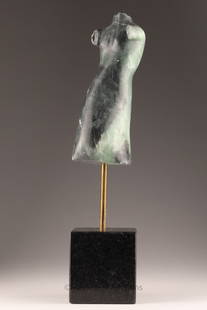 Modernist Soapstone Female Torso Signed J. Lipes: Abstract Modernist Soapstone Female Torso Signed J. Lipes. Mounted on granite base, some scratches to back of figure. Measures 18 inches H x 4 x 4 including base.
