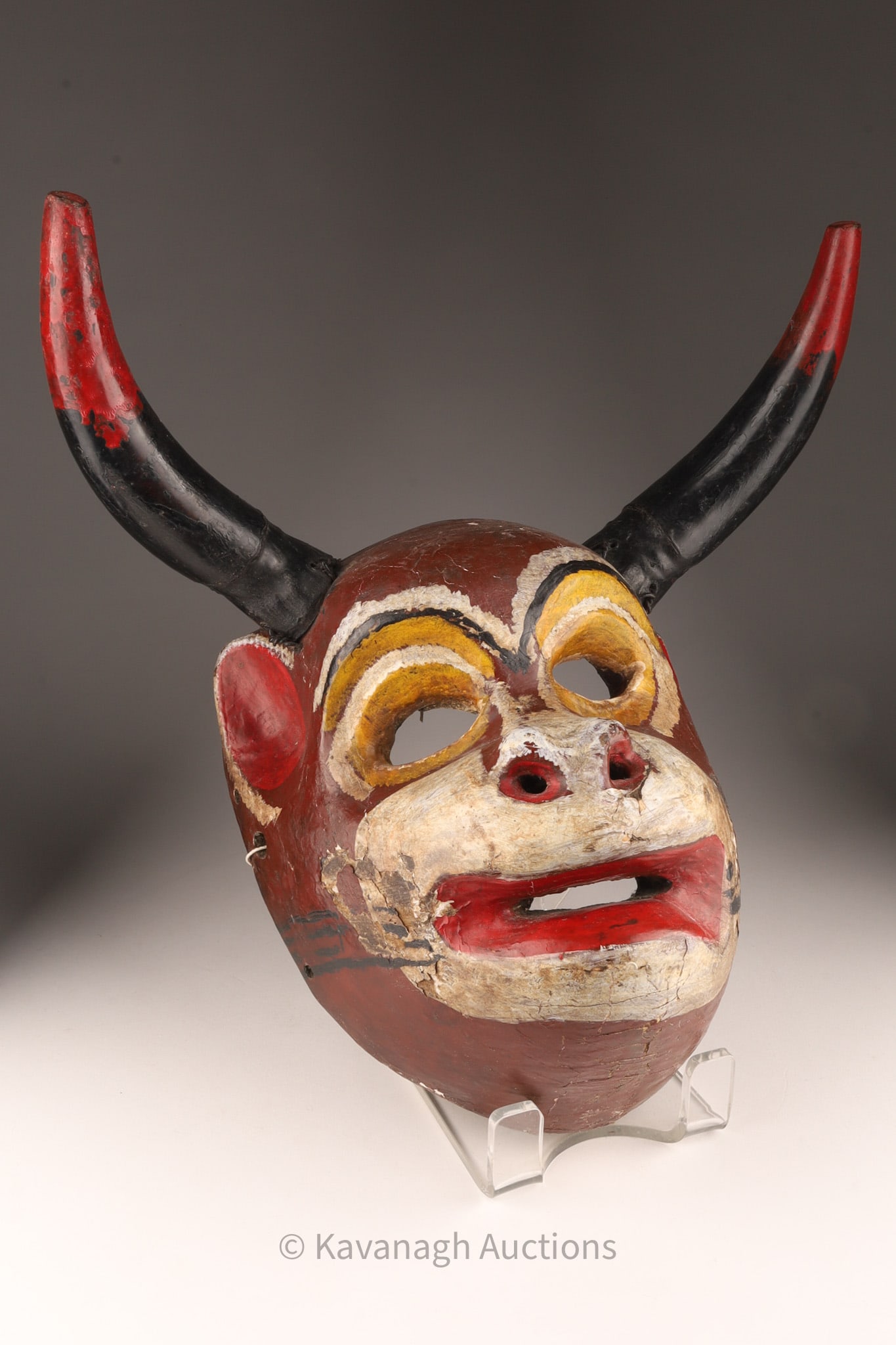 Antique Wooden Mexican Diablo Devil Mask (1 of 8)