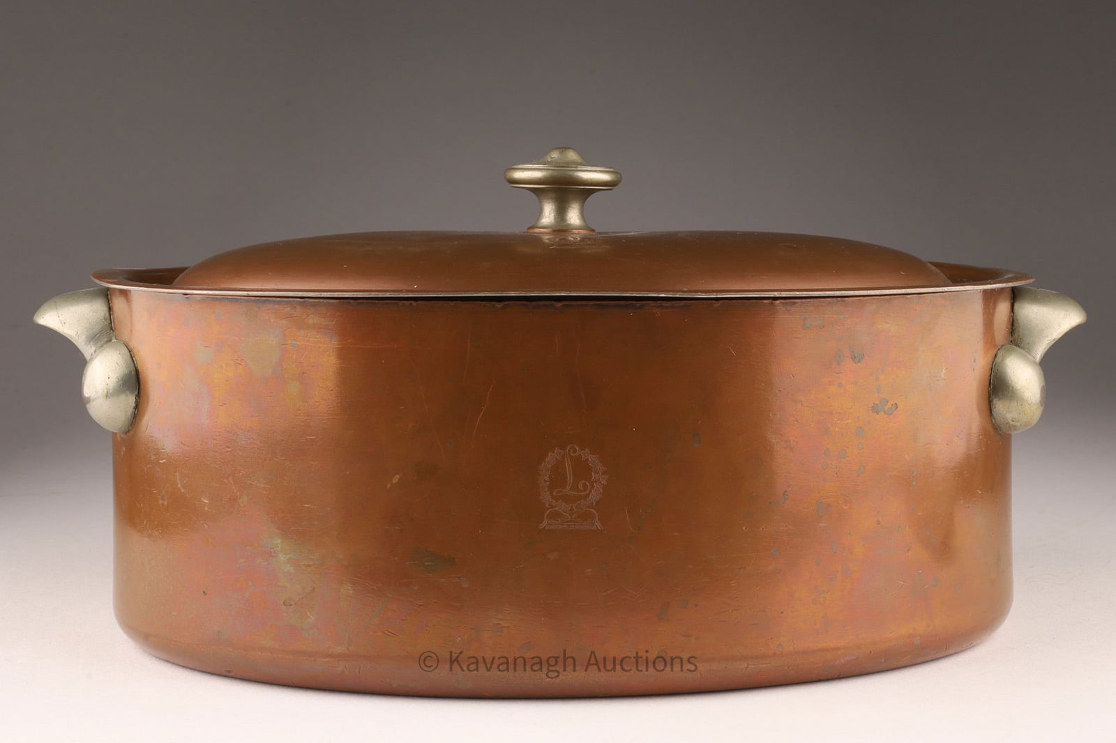 Elkington Oval Copper Stew Pot with Pewter Handles (1 of 6)