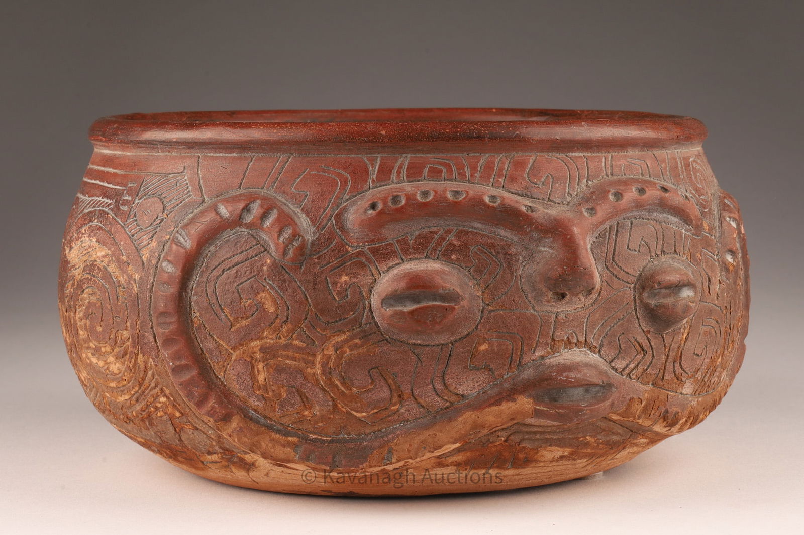 Brazilian Marajoara Pottery Bowl Applied Face (1 of 7)