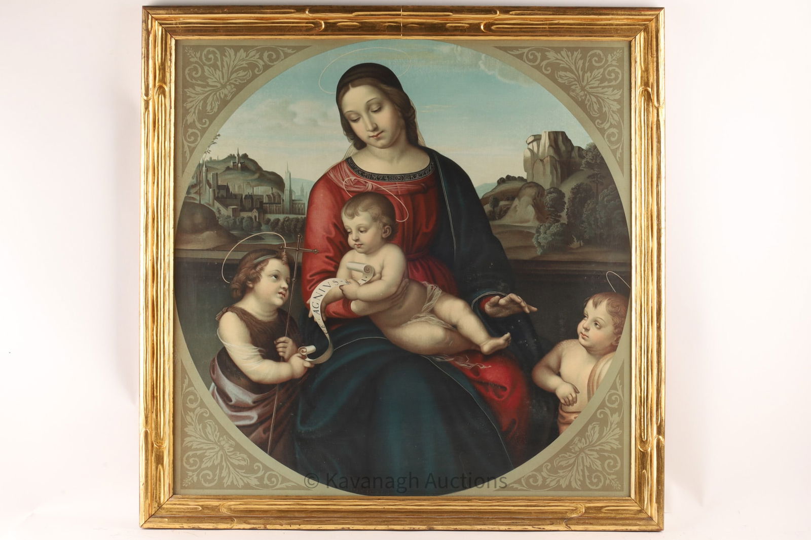 Antique Coloured Print Raphael Terranova Madonna (1 of 7)