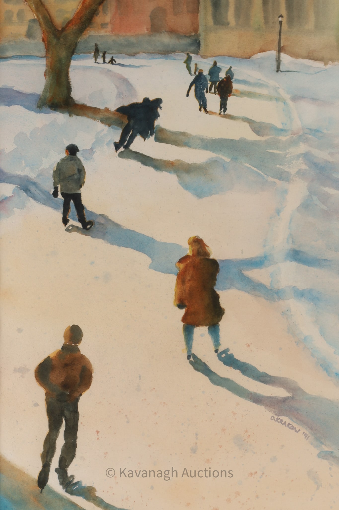 D. Krakow Watercolour Painting Ice Skaters (1 of 5)