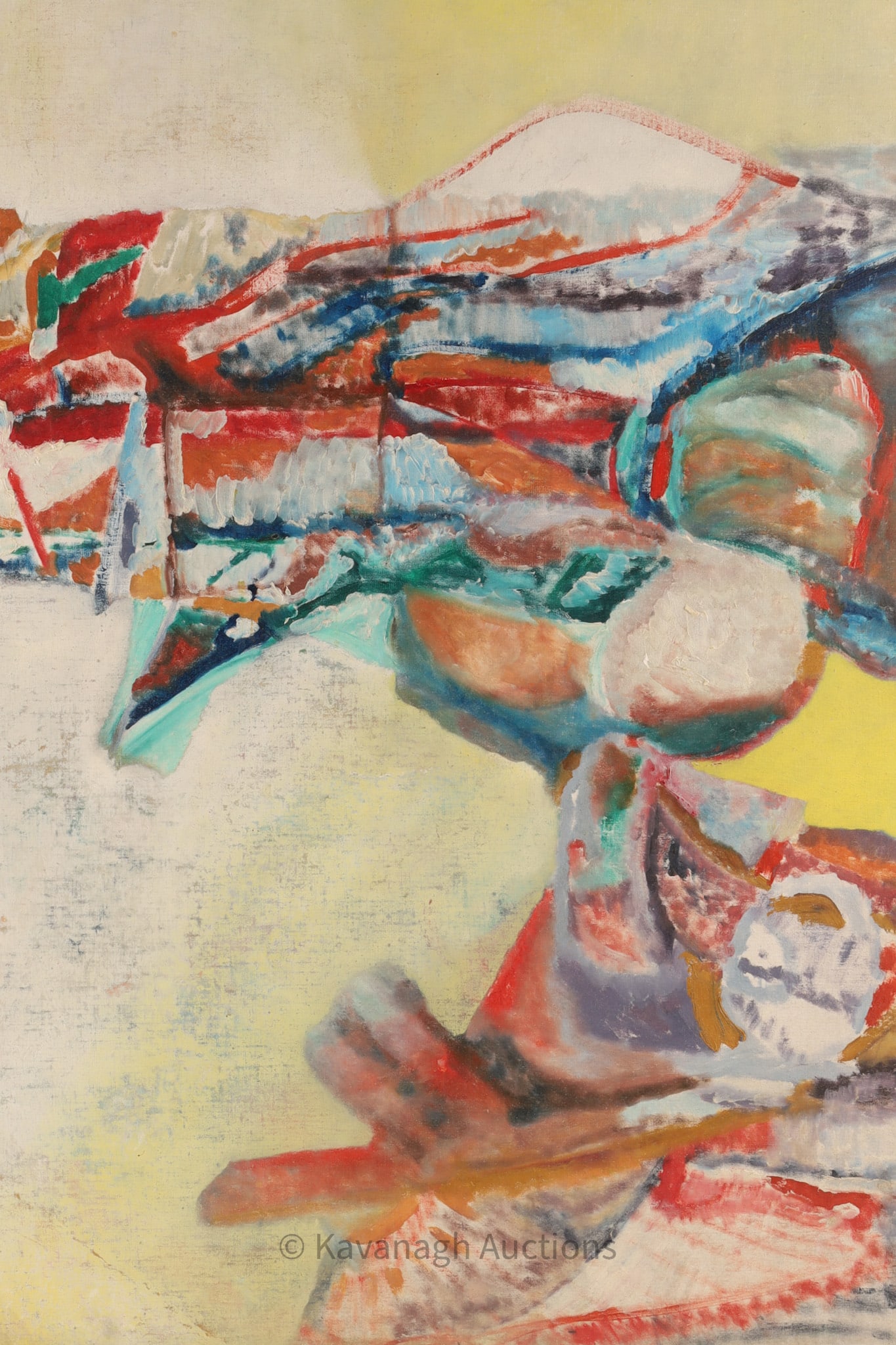 Unsigned Mixed Media Mod Abstract Composition (1 of 4)