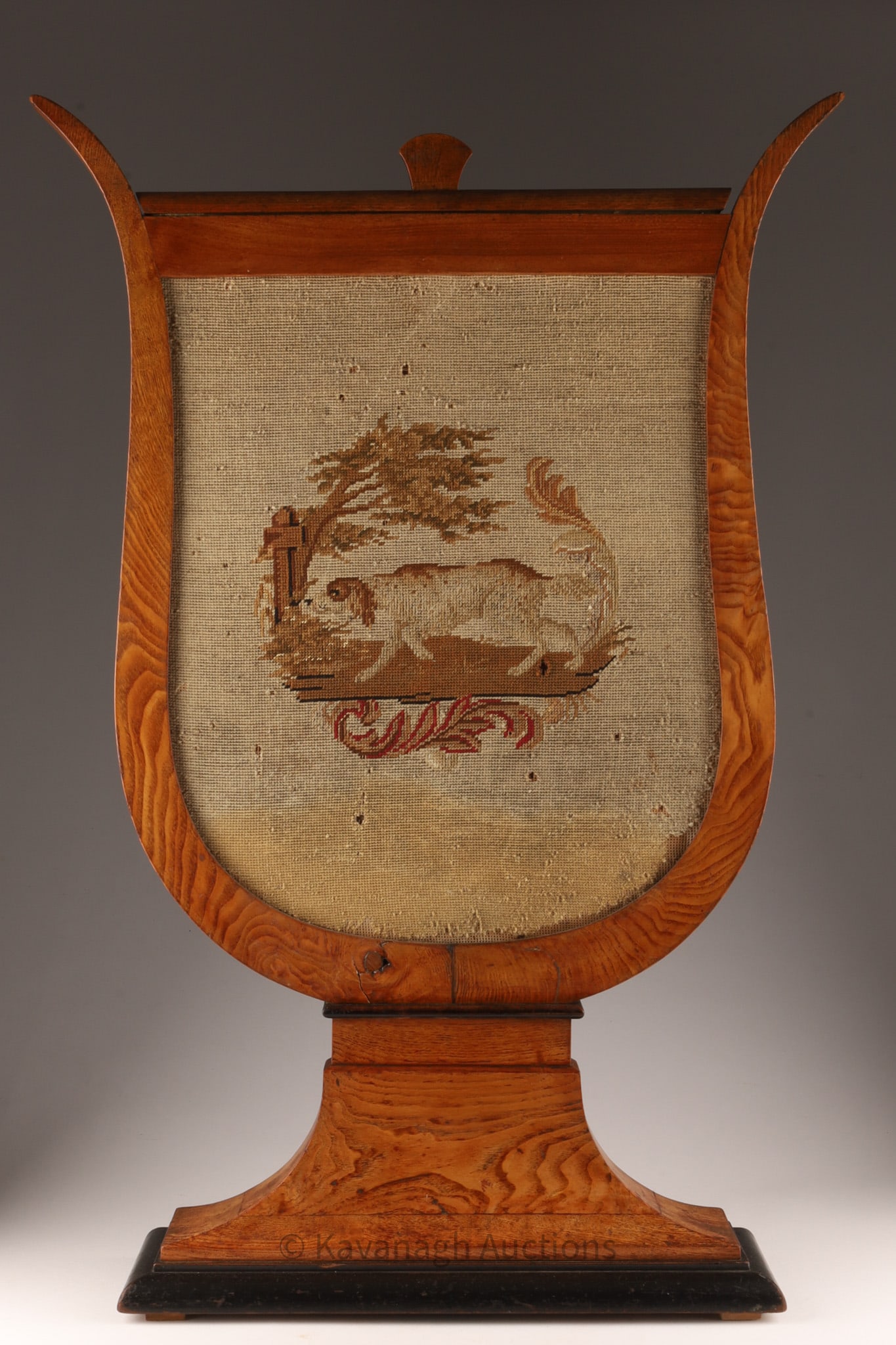 Antique German Biedermeier Style Lyre Fire Screen (1 of 8)
