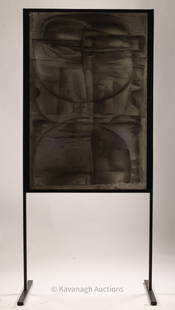 Stanislav Libensky Zelezny Brod Grey Composition: Stanislav Libensky (1921 - 2002) and Jarosalva Brychtova (1924 - 2020), Czech Republic, large art glass cast glass panel produced by Zelezny Brod titled Grey Composition, originally designed in 1964,