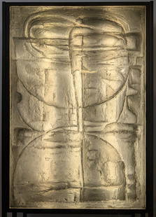 Stanislav Libensky Zelezny Brod Grey Composition: Stanislav Libensky (1921 - 2002) and Jarosalva Brychtova (1924 - 2020), Czech Republic, large art glass cast glass panel produced by Zelezny Brod titled Grey Composition, originally designed in 1964,