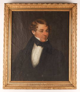 Large 19th C English Portrait Painting Gentleman: Large 19th C English School Portrait Painting of a Gentleman. In ornate, gilt frame, measures 35 x 30 inches W, canvas measures 29.5 inches H x 24.5 W.