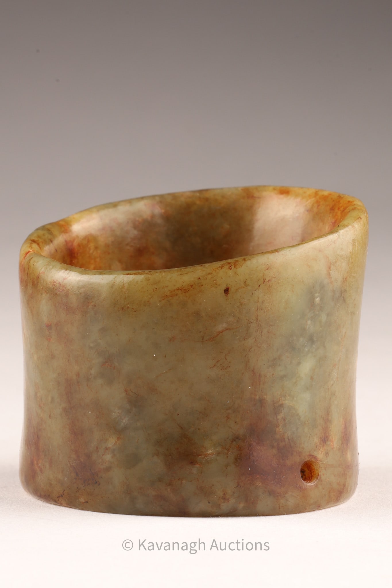 Chinese Mottled Jade Hair Ring / Cylinder (1 of 7)