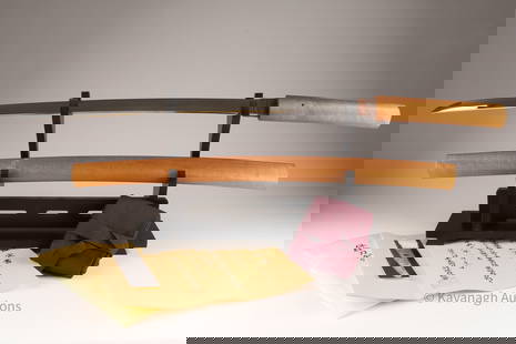 Japanese Edo Wakizashi Takada NBTHK Papers: The Takada school is known as the largest and most famous smith group in the Kyushu island, their works were highly appreciated among Samurai warriors for practical use, with the reputation of been st