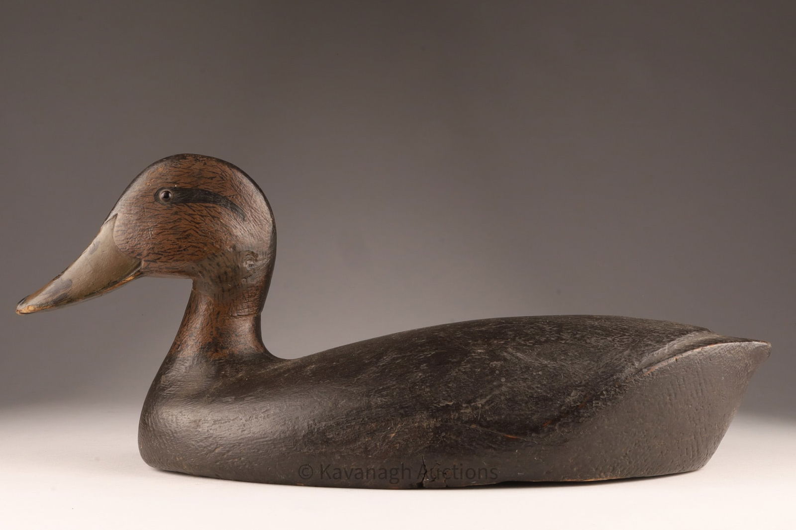 Carved Black Duck Decoy Quebec C. 1920 (1 of 8)