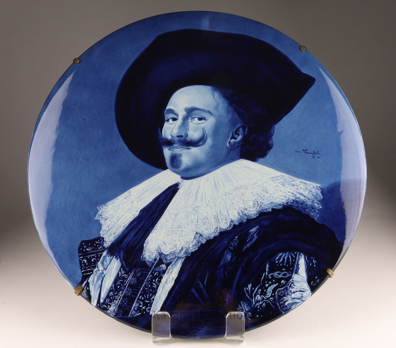 19th C. Royal Delft Frans Hals Portrait Plaque (1 of 8)