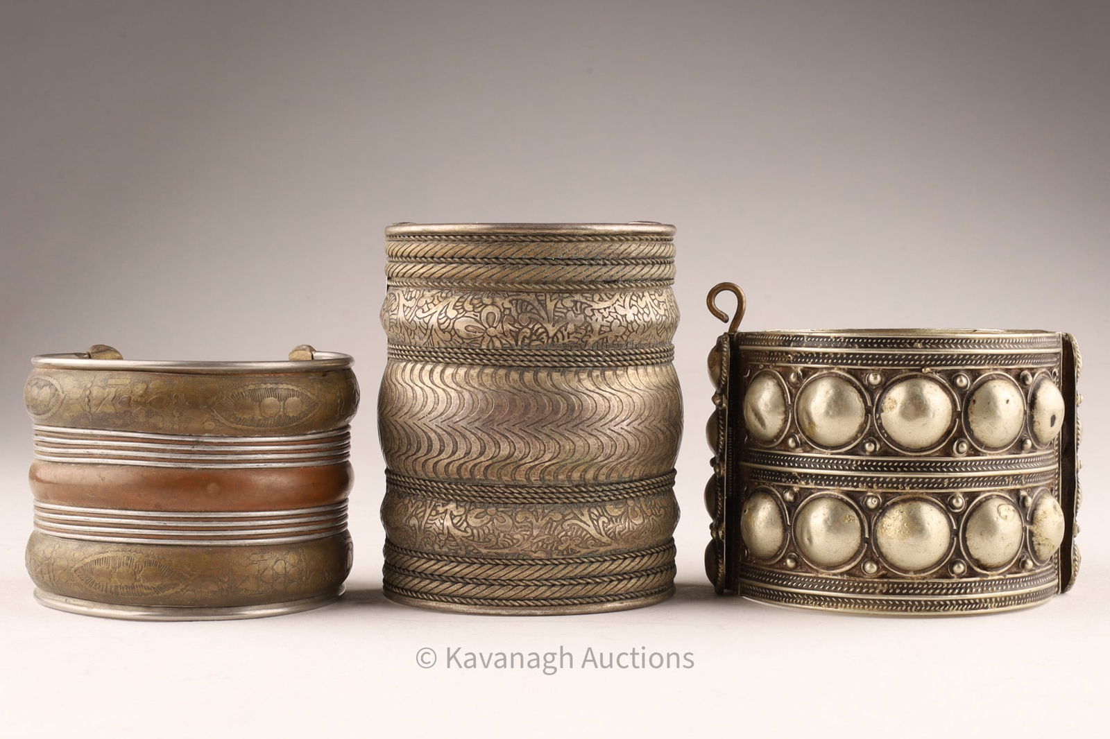 Lot of 3 North African Berber Cuff Bracelets (1 of 7)