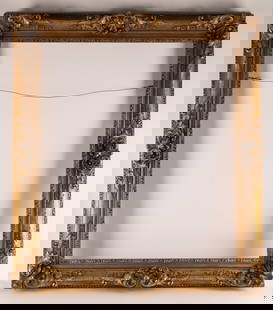 Large Antique Gilt Frame for Mirror or Painting: Large Antique Ornate Gilt Frame for Mirror or Painting. Frame measures 46 inches x 40 W x 4 Deep, interior opening measures 32.5 x 37.5 inches.