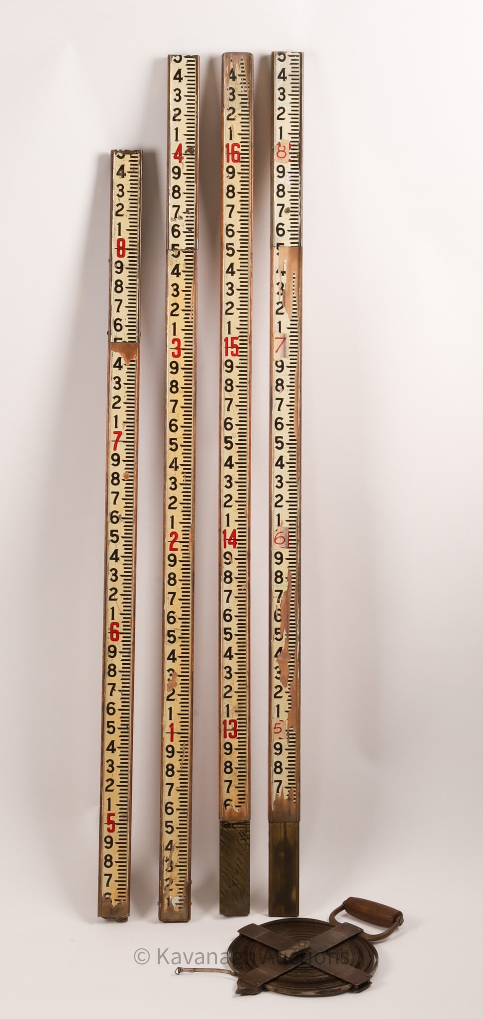 Collection Vintage Surveyors Measuring Sticks (1 of 6)