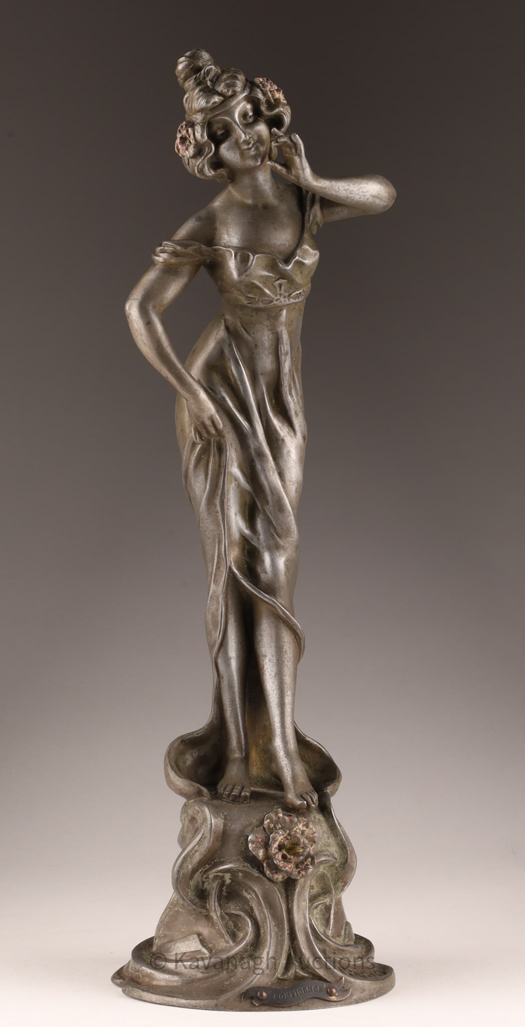 Desire Grisard Art Nouveau Female Spelter Statue (1 of 10)
