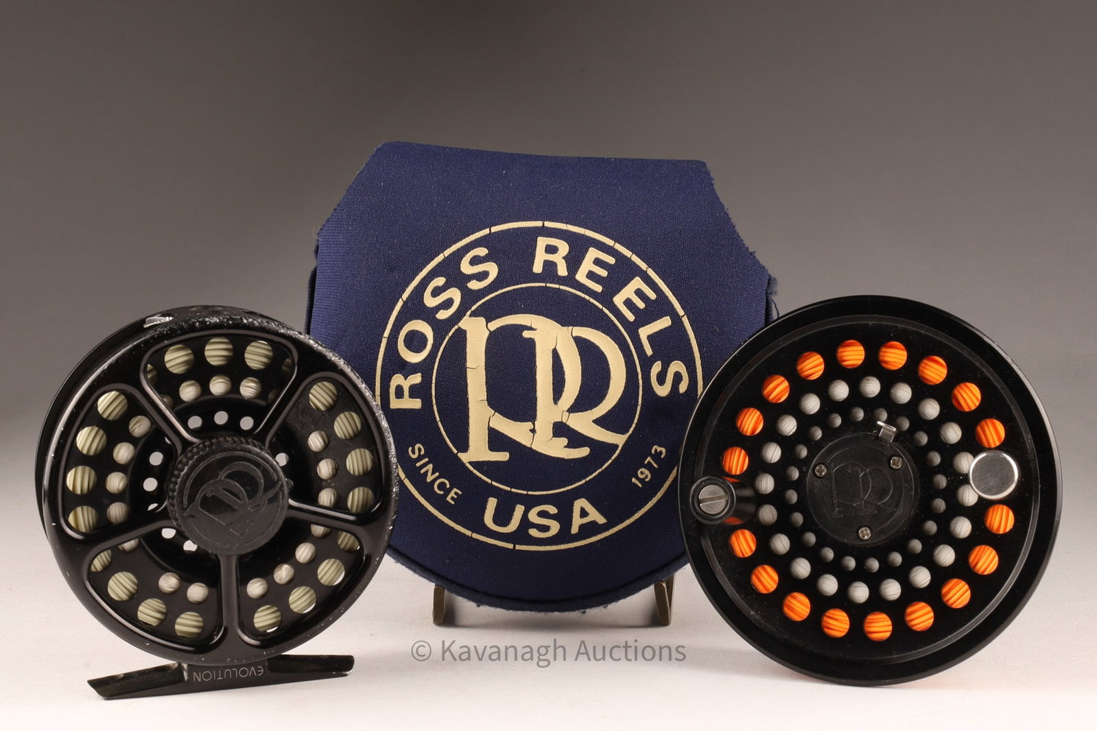 Lot of 2 Ross Reels Evolution Fly Fishing Reels: Lot of 2 Ross Reels Evolution Fly Fishing Reels. T-300 Reel Marker Teeny Flyline and Number 1.5 in neoprene case.
