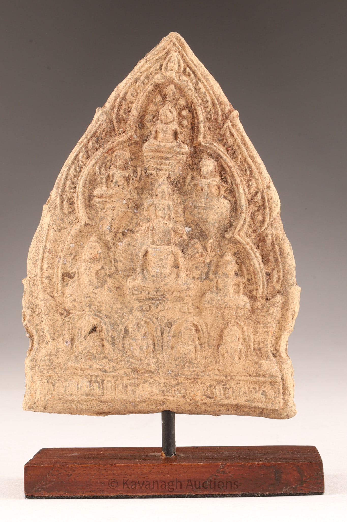 Khmer-Style Buddhist Sandstone Amulet Tablet (1 of 5)