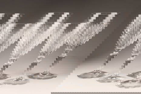 Lot of 6 Auteuil by Baccarat Cut Crystal Glasses: Lot of 6 Auteuil by Baccarat Cut Crystal Glasses. Three Water Goblets measuring 6.75 inches H and 3 white wine glasses, 5.75 inches H. Discontinued pattern, Actual run period: 1957 - 1970. In perfect