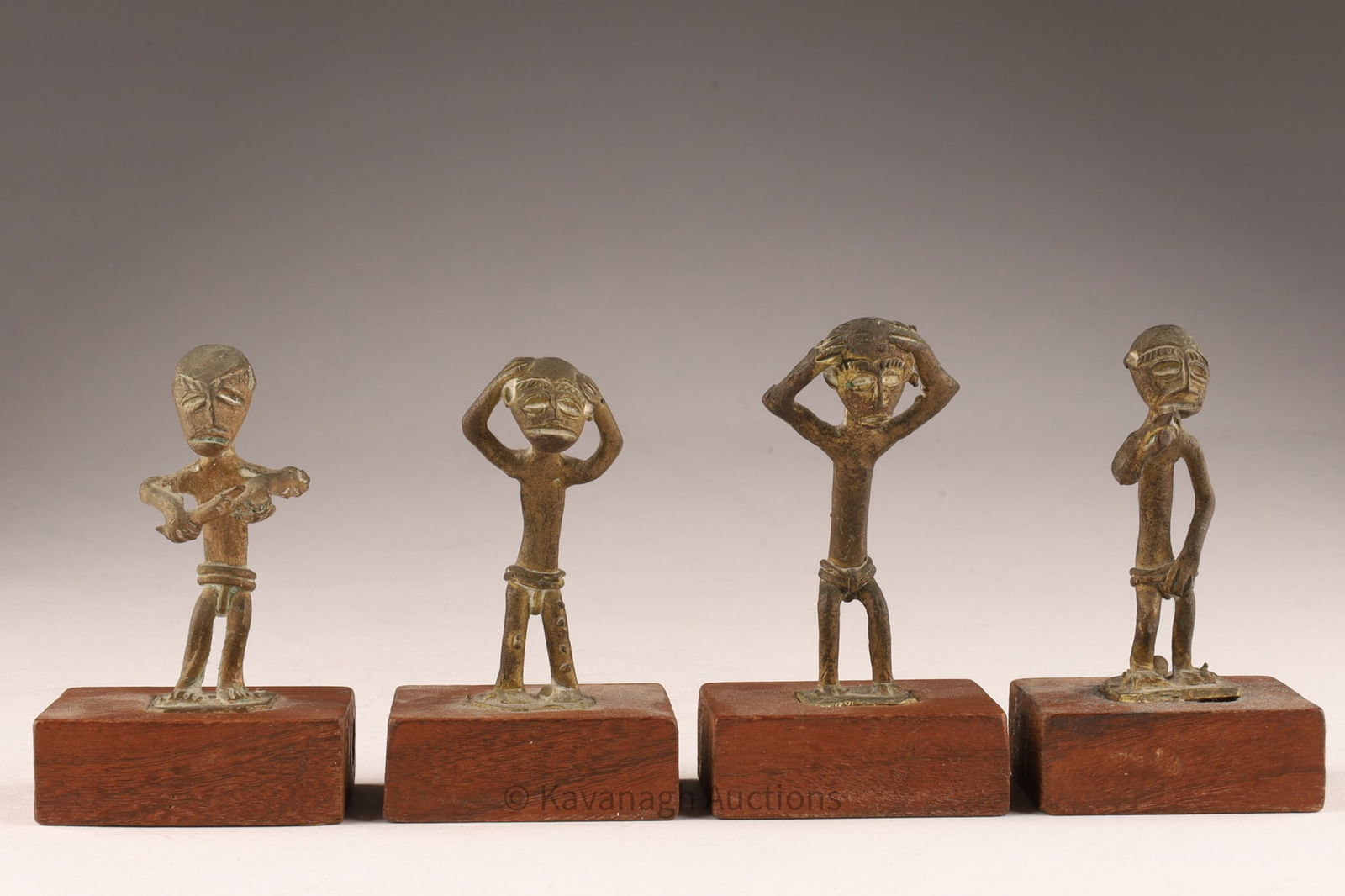 Lot of 4 African Akan Figural Gold Weights (1 of 5)