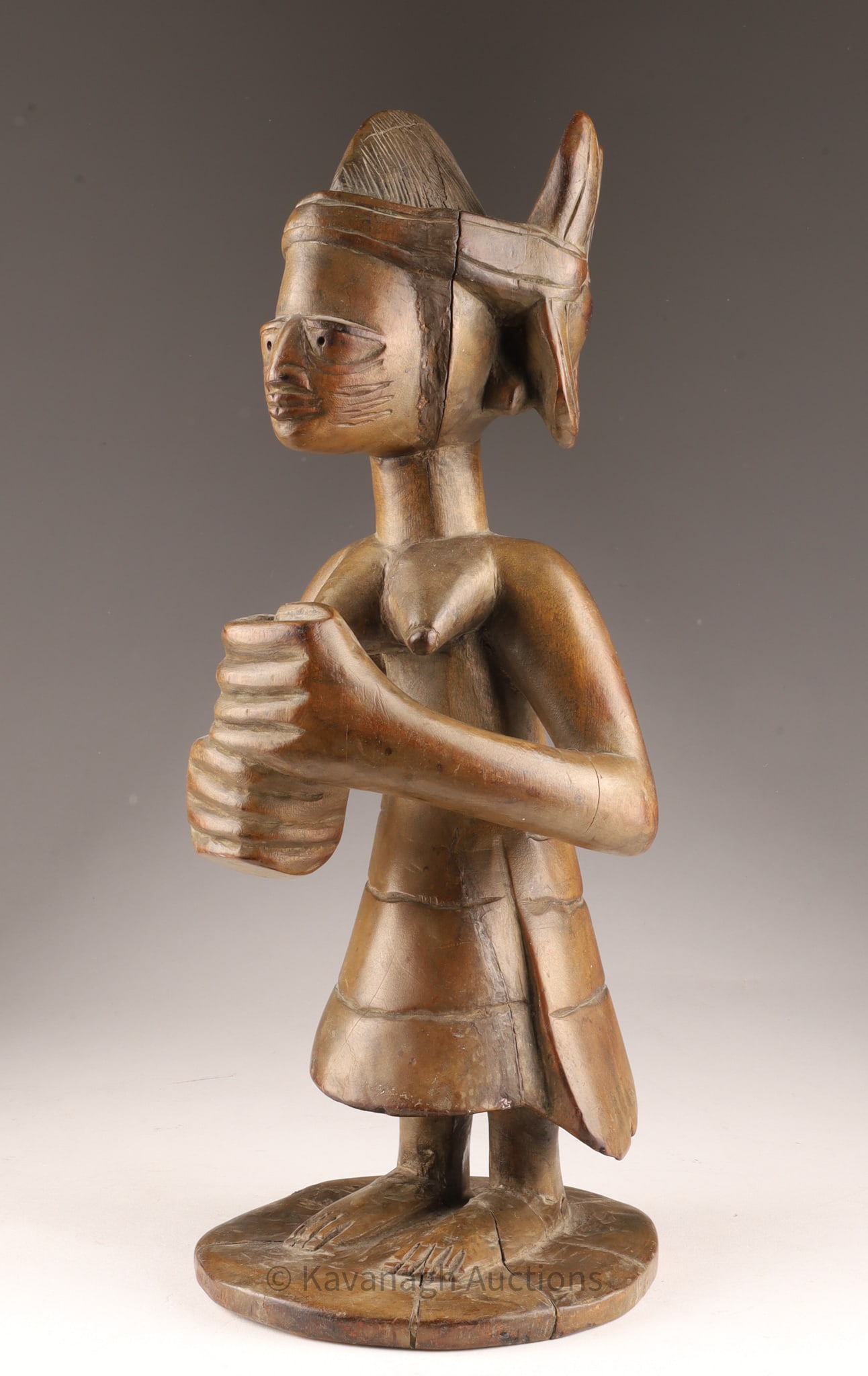 African Carved Wood Baule Female Figure (1 of 9)