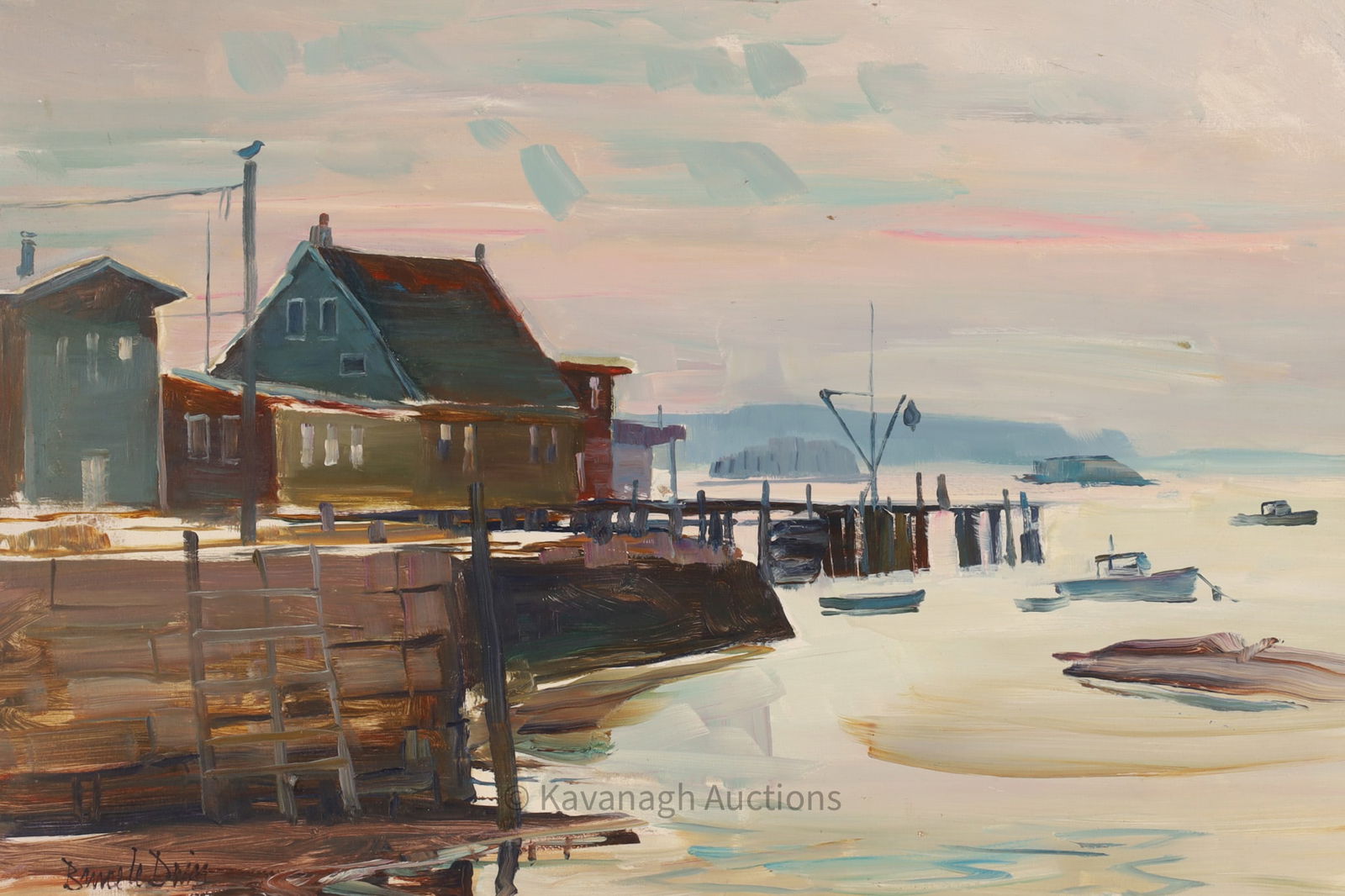 Bruce Le Dain (1928-2000) Ebb Tide Stonington Oil (1 of 6)