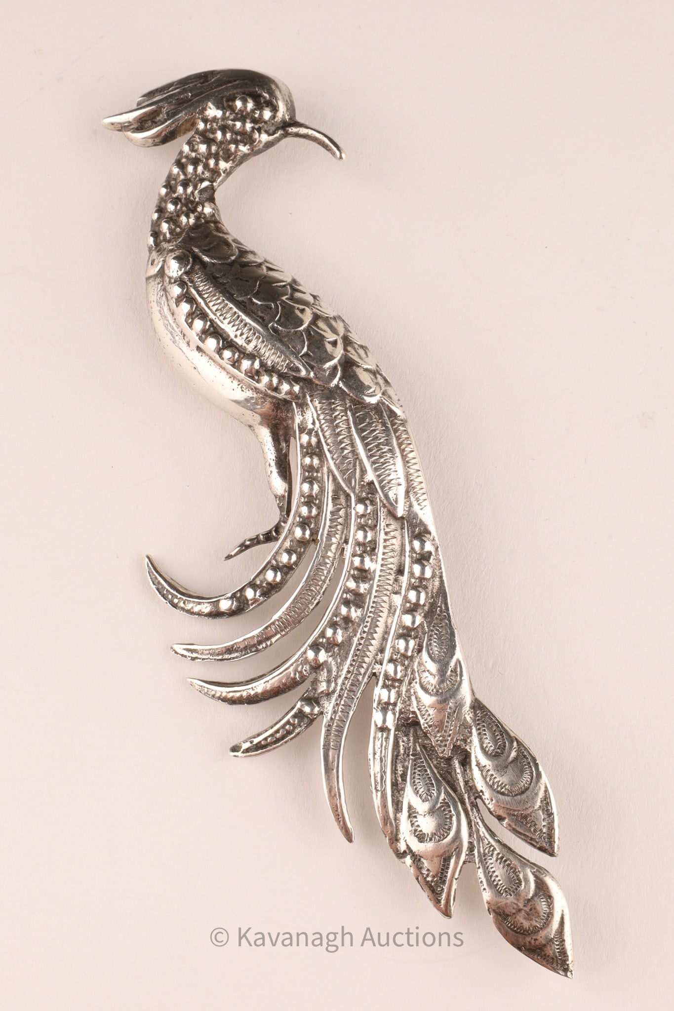 Large and Heavy Mexican Sterling Peacock Brooch (1 of 6)
