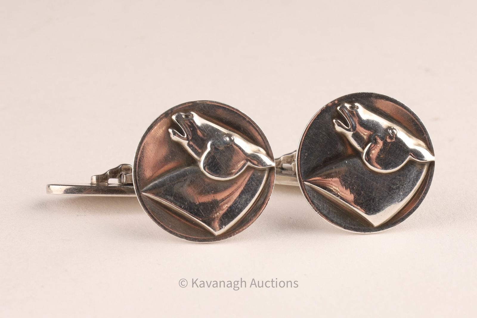 Pair Georg Jensen Denmark Sterling Horse Head Cufflinks (1 of 4)